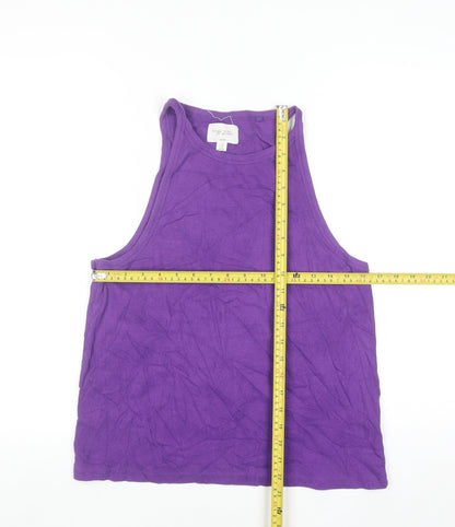 Next Women's Purple Cotton Elastane Tank Top UK 18