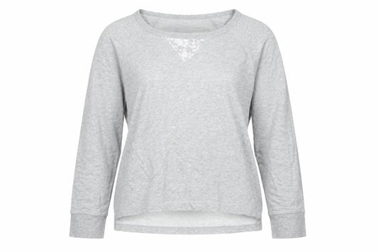 Gap Women Grey Sequin Crew Neck Pullover Sweatshirt M