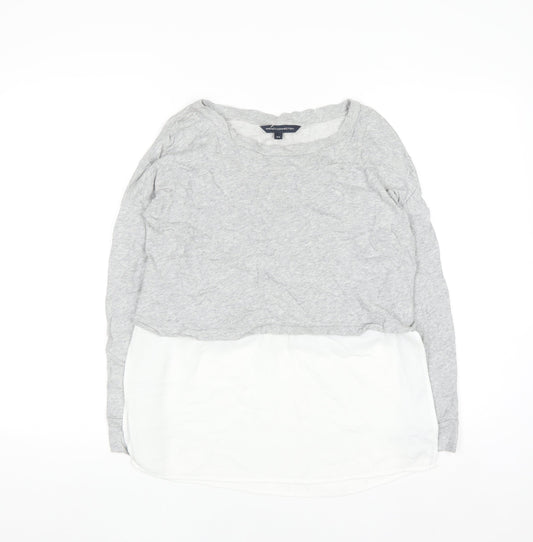 French Connection Womens Grey XS Layered Long Sleeve Blouse