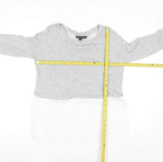 French Connection Womens Grey XS Layered Long Sleeve Blouse