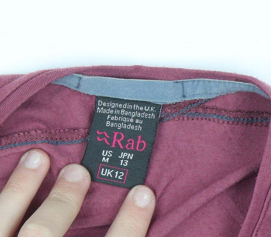 Rab Womens Purple Short Sleeve Crew Neck Outdoor T-Shirt UK 12