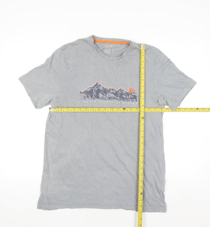 Mountain Warehouse Men’s Grey Crew Neck Graphic Hiking T-Shirt M
