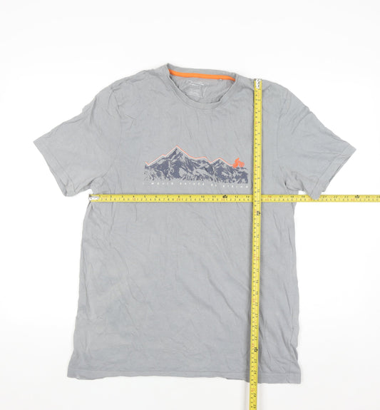 Mountain Warehouse Men’s Grey Crew Neck Graphic Hiking T-Shirt M