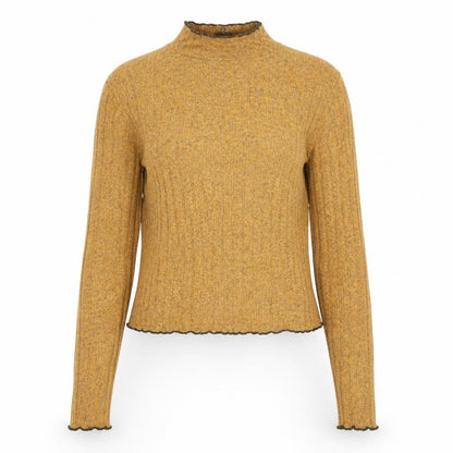 Primark Womens Brown XS Mock Neck Wool Blend Jumper