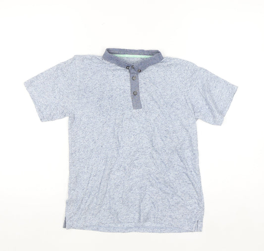 Quality Outfitters Boys Blue Short Sleeve Henley Polo Shirt 10 Years