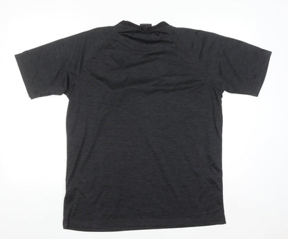 McKvr Men's Black Sports Crew Neck Short Sleeve T-Shirt L