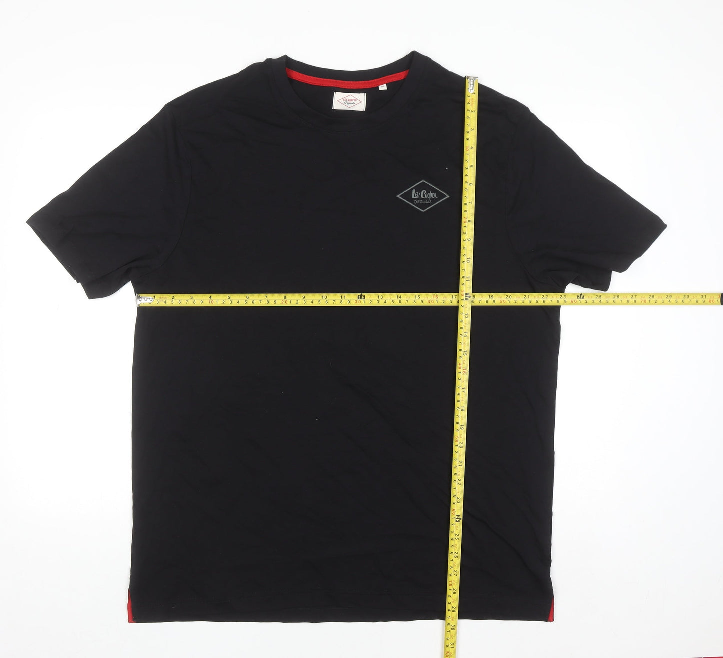 Lee Cooper Mens Black 2XL Crew Neck Cotton T-Shirt