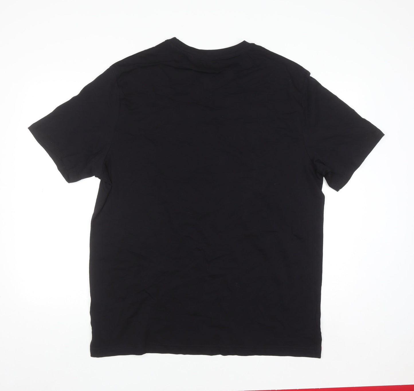 Lee Cooper Mens Black 2XL Crew Neck Cotton T-Shirt