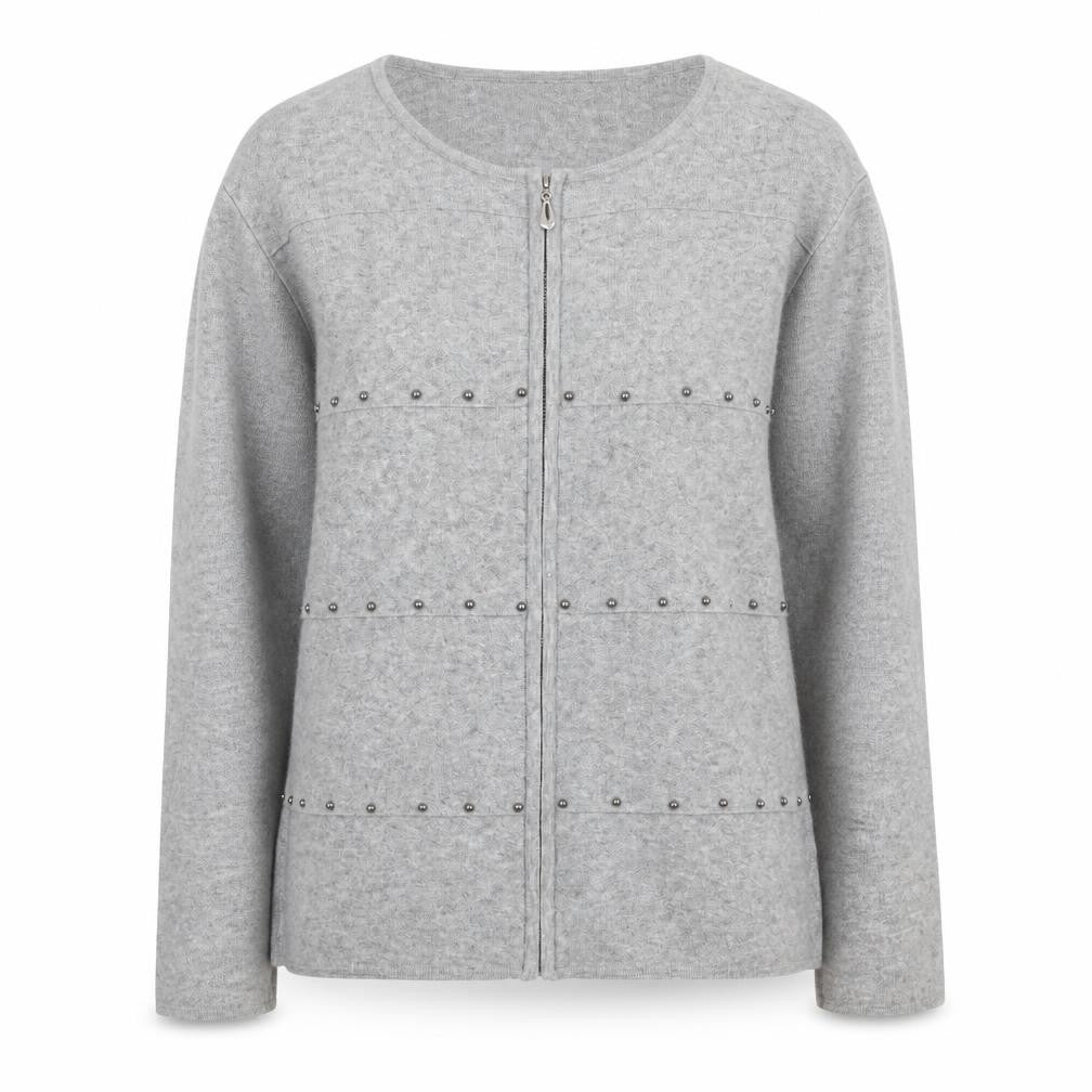 Womens UK Size M Mudflower Grey Full Zip Jumper