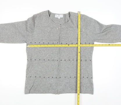 Womens UK Size M Mudflower Grey Full Zip Jumper