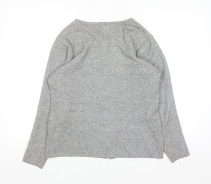 Womens UK Size M Mudflower Grey Full Zip Jumper