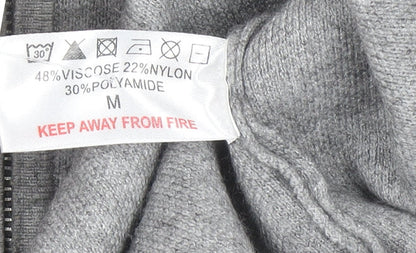 Womens UK Size M Mudflower Grey Full Zip Jumper