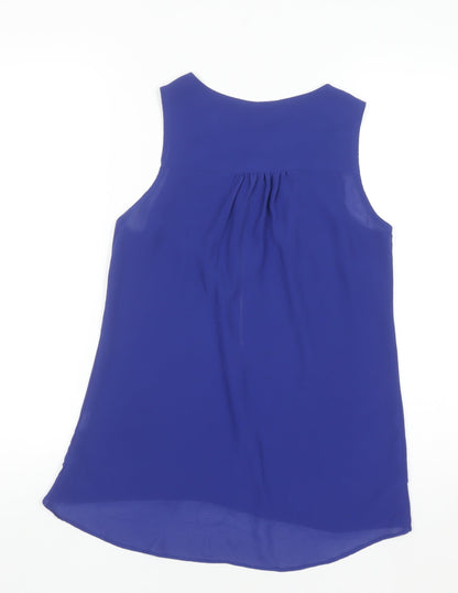 New Look Women’s Blue Sleeveless Zip Blouse Size 10