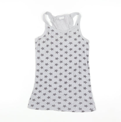Next Girls Grey Star Print Cotton Tank Top 12 Years
