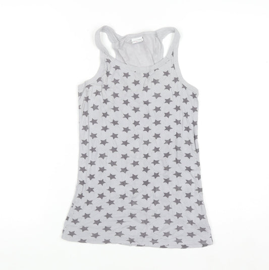 Next Girls Grey Star Print Cotton Tank Top 12 Years