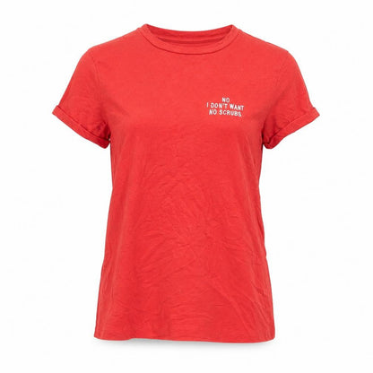Lyrics by Ink Women's Red Cotton Music Print T-Shirt Size 4