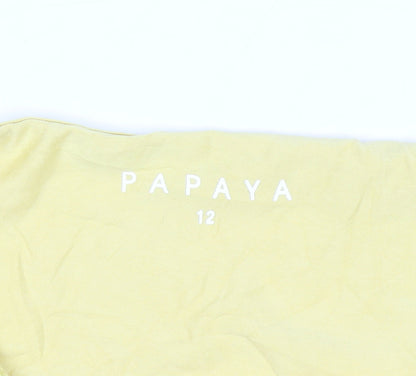 Papaya Women's Yellow Camisole Tank Top Size 12 Cotton Blend