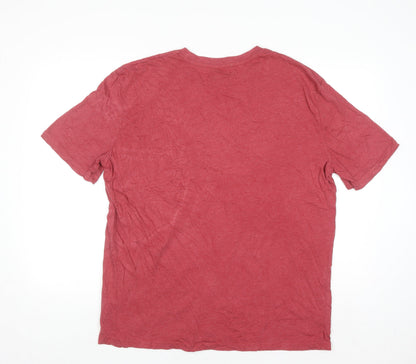 Atlas For Men Red XL Adventure Print Crew Neck T-Shirt