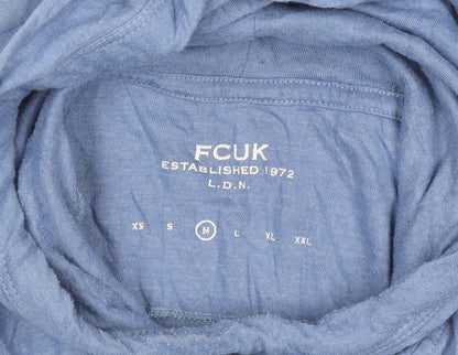 French Connection Women's Blue Graphic Pullover Hoodie Size M