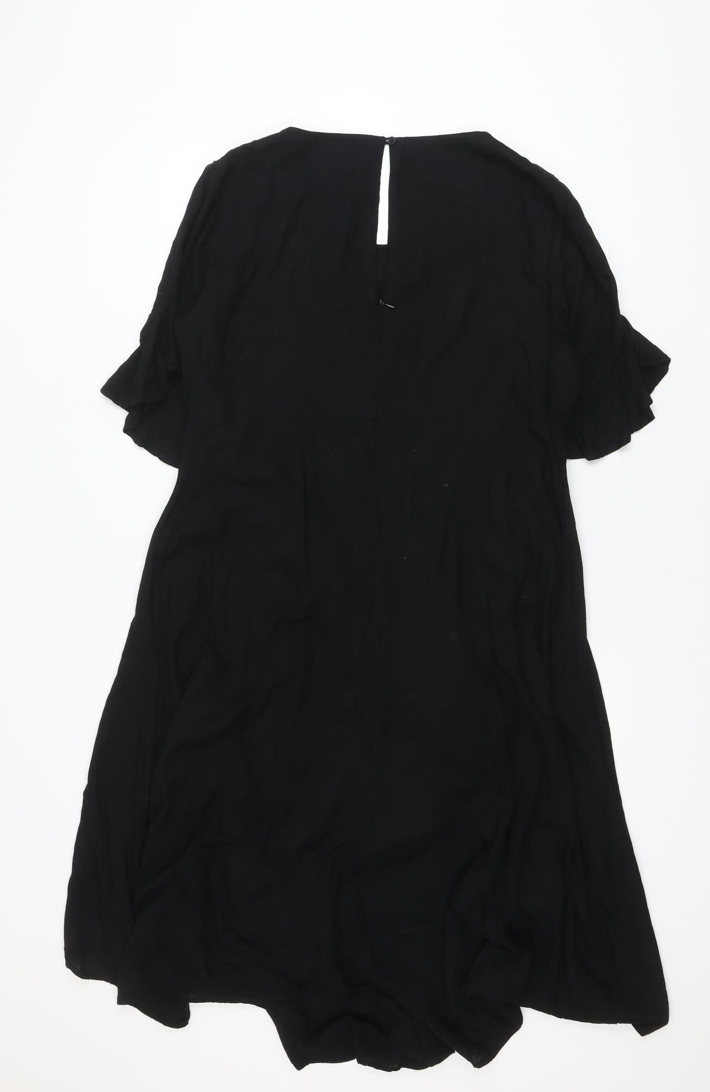 RJR John Rocha Women Black Floral Embroidered Shift Dress Size 16