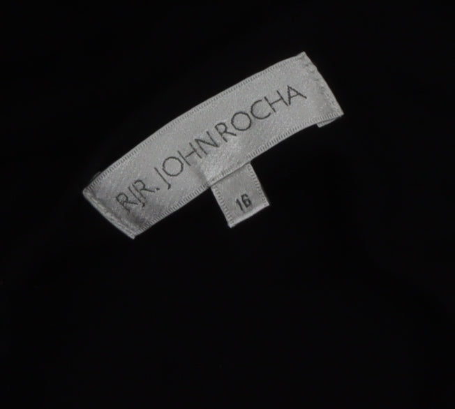 RJR John Rocha Women Black Floral Embroidered Shift Dress Size 16
