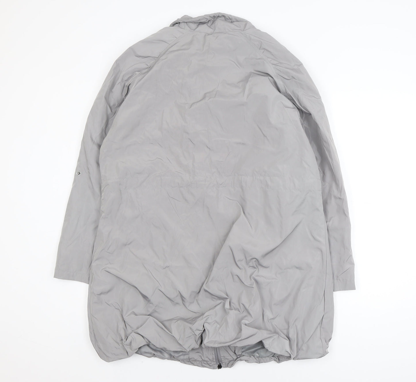 Dunnes Women’s Grey Long Parka Coat Size 18 Hooded Lightweight