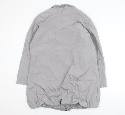 Dunnes Women’s Grey Long Parka Coat Size 18 Hooded Lightweight
