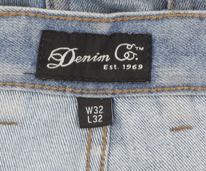 Denim Co. Men's Blue Straight Leg Jeans W32 L32 Regular Fit