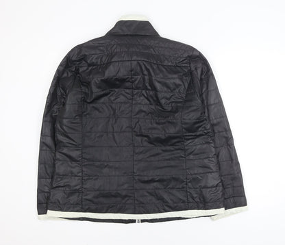 Frandsen Womens Black Puffer Jacket Size 16 Polyester Mid-Length