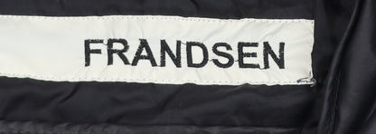Frandsen Womens Black Puffer Jacket Size 16 Polyester Mid-Length