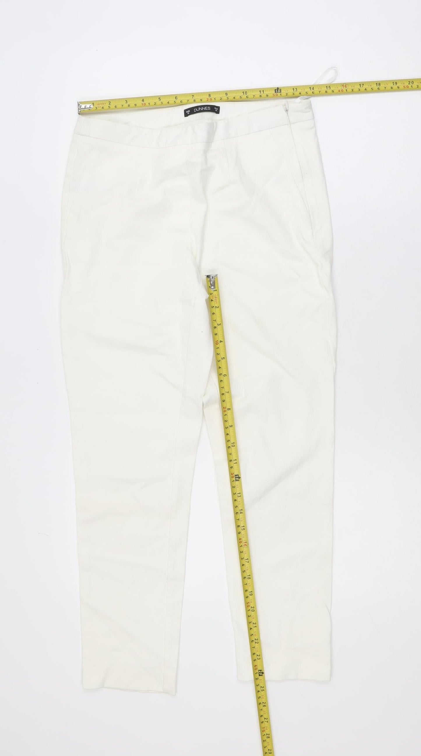 Dunnes Women’s Ivory Cropped Slim Fit Stretch Jeans Size 10