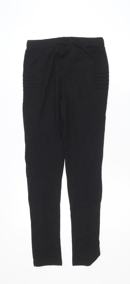 Savida Women’s Black Stretch Leggings Size 10 Mid Rise