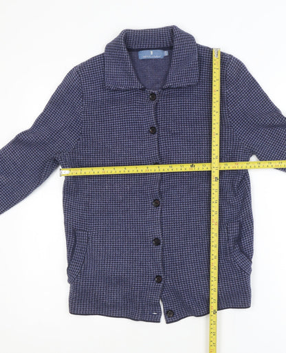 Castle of Ireland Blue Houndstooth Women's Blazer Size 10 Classic Fit