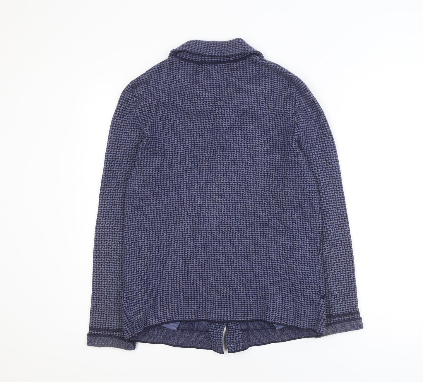 Castle of Ireland Blue Houndstooth Women's Blazer Size 10 Classic Fit