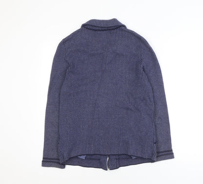 Castle of Ireland Blue Houndstooth Women's Blazer Size 10 Classic Fit