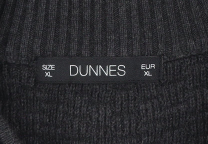 Dunnes Mens Grey Cotton Full Zip High Neck Jumper XL