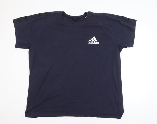 Adidas Men’s 3XL Blue Sports T-Shirt Primegreen Cotton Blend
