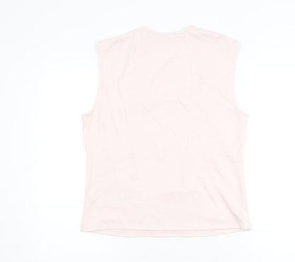 Gallery Women's Light Pink Sleeveless Cotton Blend Basic Tank Top L