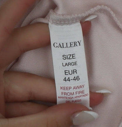 Gallery Women's Light Pink Sleeveless Cotton Blend Basic Tank Top L