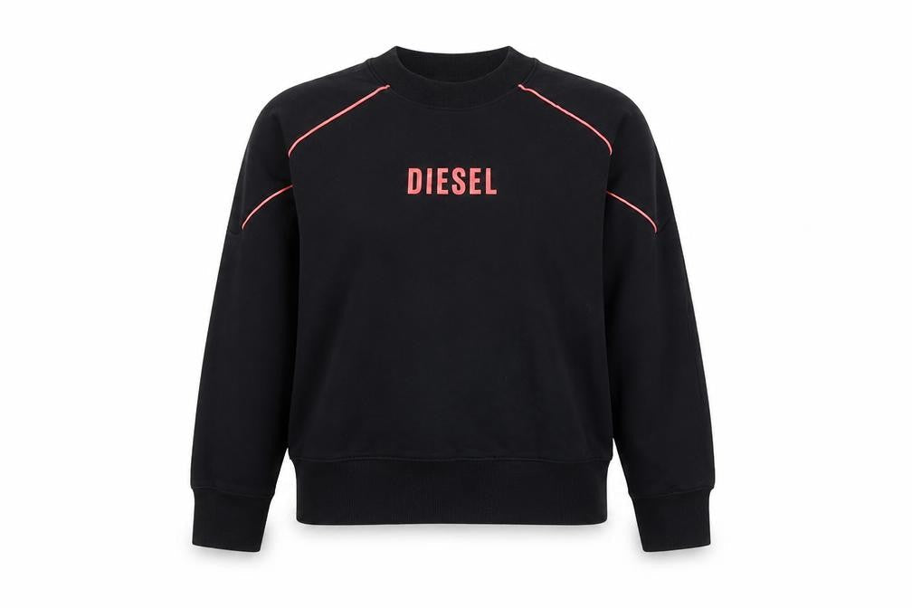 Diesel Womens Black Small Crew Neck Pullover Sweatshirt