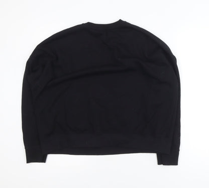 New Look Women's Black Beaded Crew Neck Pullover Jumper Size M
