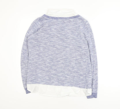 New Look Womens Purple Knit Pullover Jumper Size 12 Long Sleeve