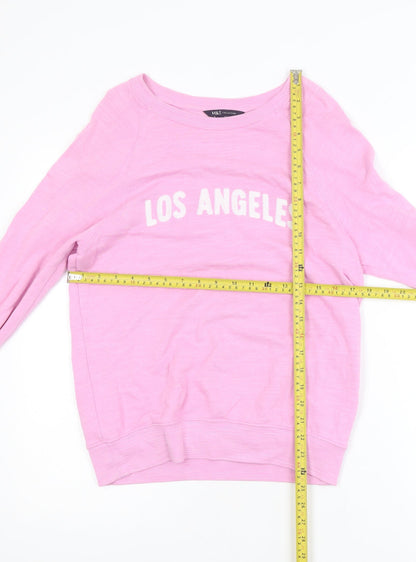 Marks and Spencer Women Pink Los Angeles Cotton Pullover Sweatshirt Size 6
