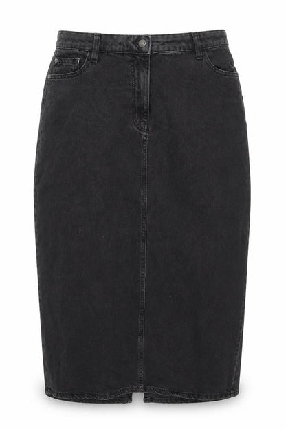 Primark Women’s Black Denim Midi Pencil Skirt Size 12