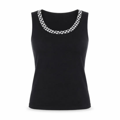 Libra Women's Black Sleeveless Scoop Neck Tank Top Size S