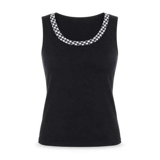 Libra Women's Black Sleeveless Scoop Neck Tank Top Size S