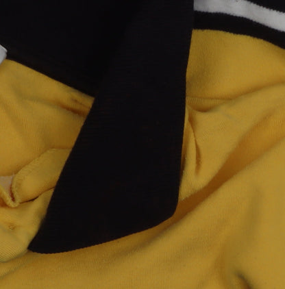 Lisa Campione Yellow & Navy Striped Long Sleeve Polo Shirt M