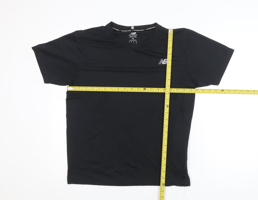 New Balance Men's Black Medium Running T-Shirt Quick Dry