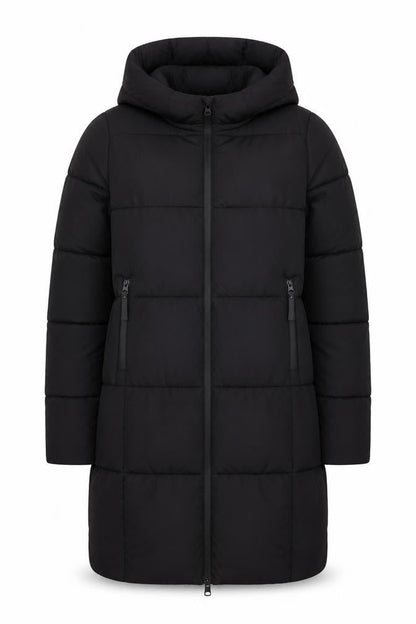 Primark Womens Black XS Long Puffer Coat Hooded Quilted Winter Jacket