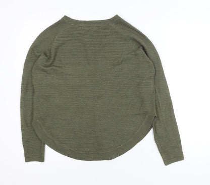 ONLY Women Green XS Crew Neck Long Sleeve Pullover Jumper
